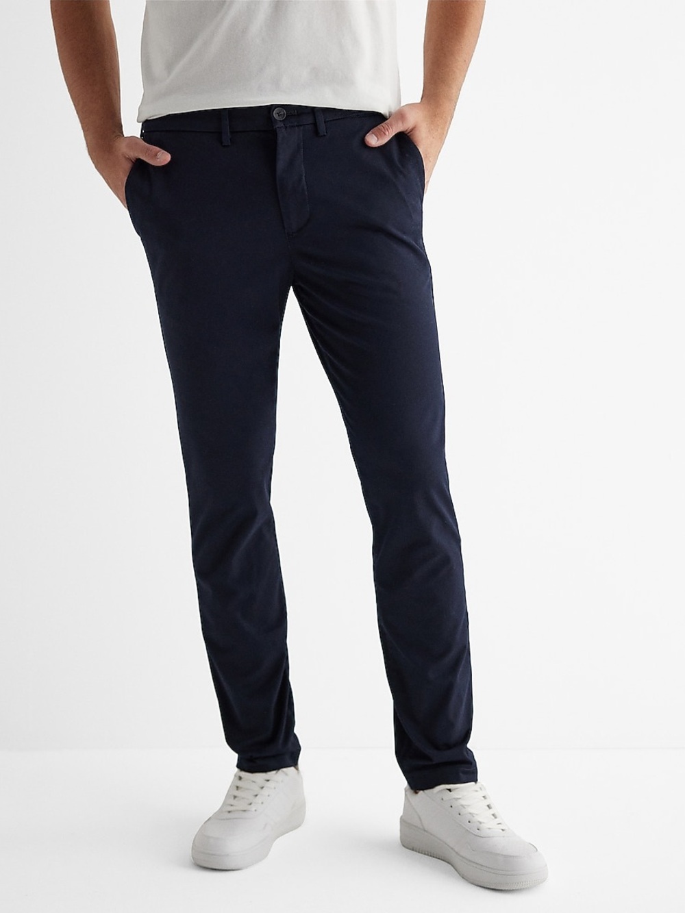 Ecpress Men Skinny Comfort Waist Hyper Stretch Chino Pants
